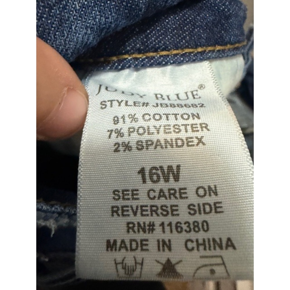 Judy Blue Jeans Women's 16W High Rise Skinny Fit Raw Hem Denim Blue - Picture 5 of 5